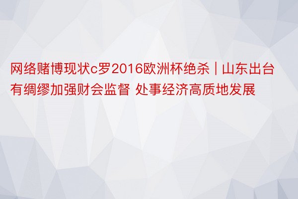 网络赌博现状c罗2016欧洲杯绝杀 | 山东出台有绸缪加强财会监督 处事经济高质地发展