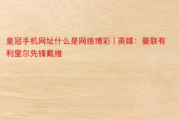 皇冠手机网址什么是网络博彩 | 英媒：曼联有利里尔先锋戴维